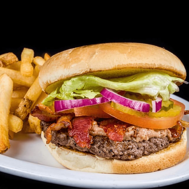 The Bean Bacon Barn Burger.
