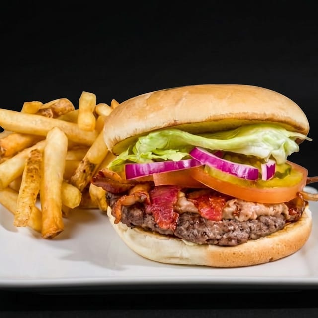 The Bean Bacon Barn Burger.