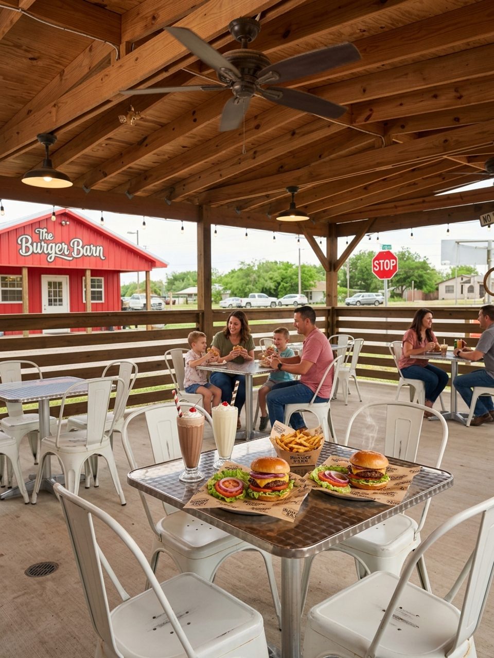 The Burger Barn Manvel patio