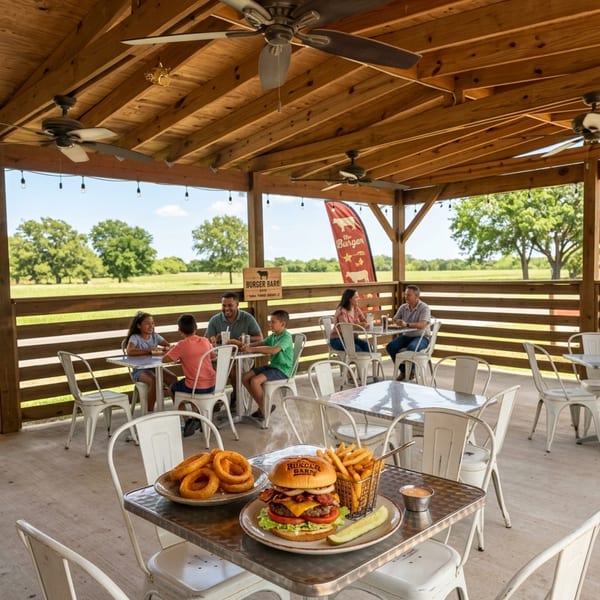 The Burger Barn Manvel patio